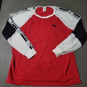 Pink Victoria's Secret Large Sweater Red White Black